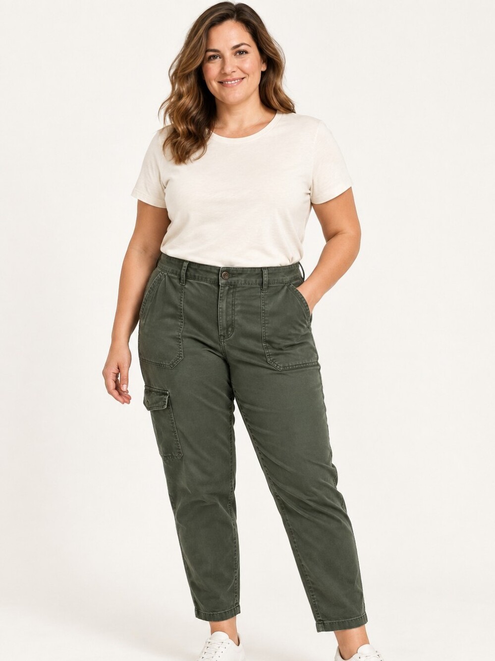 J.Jill Cargo Pants 16 Olive Green Stretch Straight Leg Utility Clean Girl Hiking